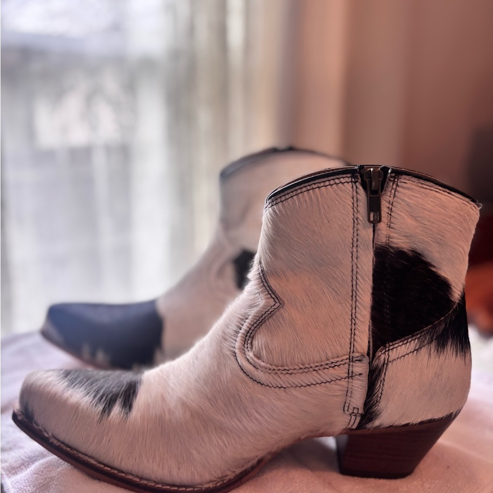 Myra Bag Black and White Ankle Booties